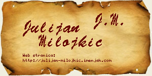Julijan Milojkić vizit kartica